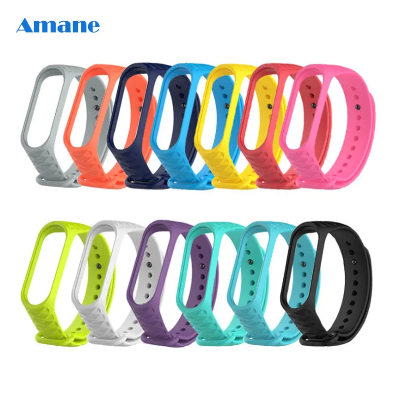 Ремешок M3 M4 для Xiaomi Mi Band 4 3 силиконовый черный браслет на запястье браслеты