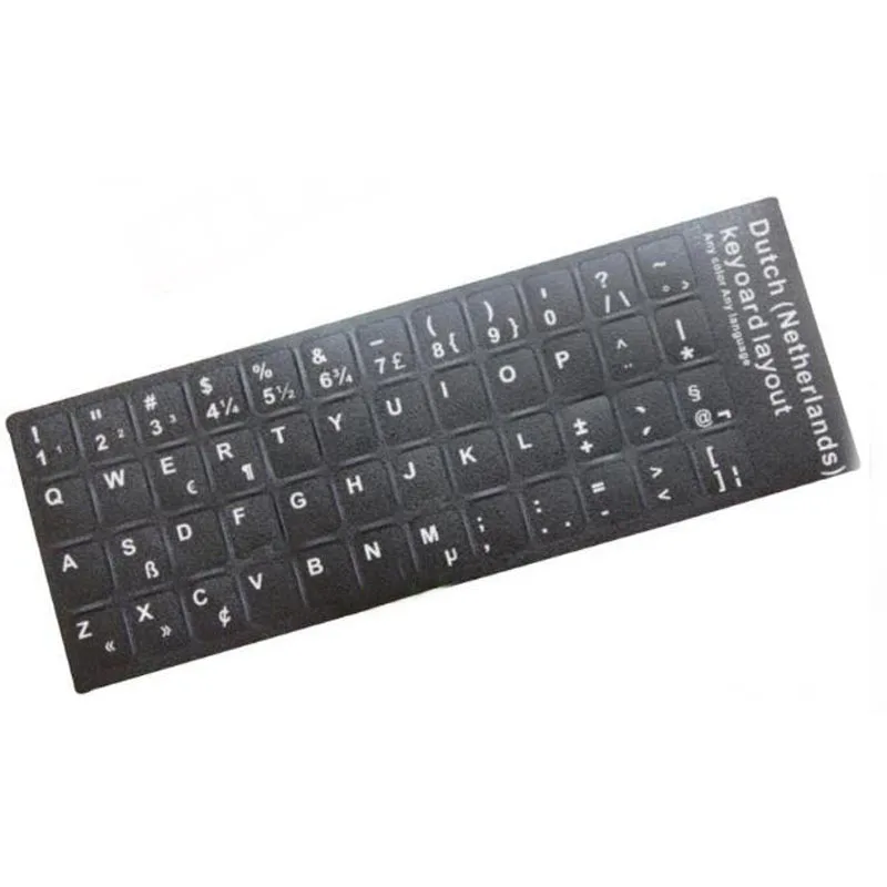 Banggood Netherlands Dutch Keyboard Stick Sticker Layout Durable Alphabet  Black Background Letters For Universal Laptop - Ac/dc Adapters - AliExpress