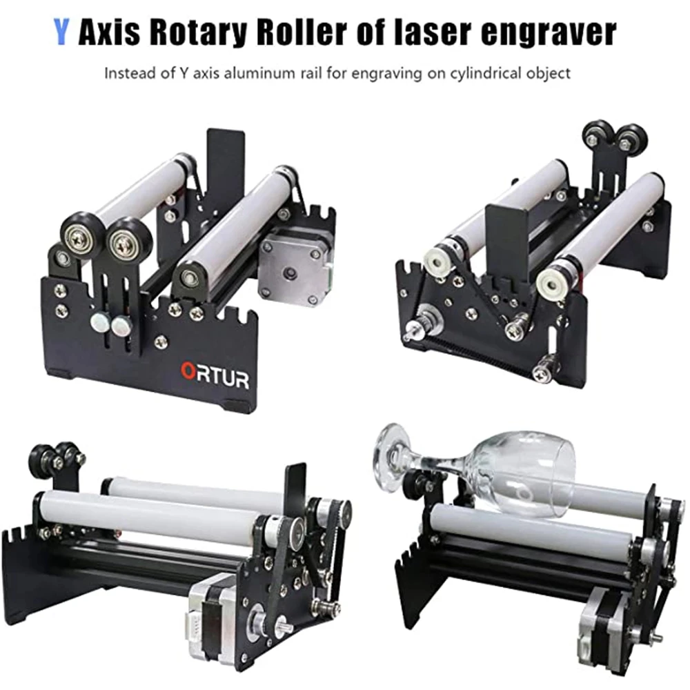 Ortur Laser Rotary Roller 360&deg; Cutter Engraver Y-axis Rotary Module Engraving Cylindrical Objects Cans Laser Cutting Machines