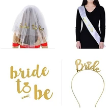 5 шт./компл. новая Мантилья значок Sash Свадебная вечеринка украшения вуаль девичник Вечерние