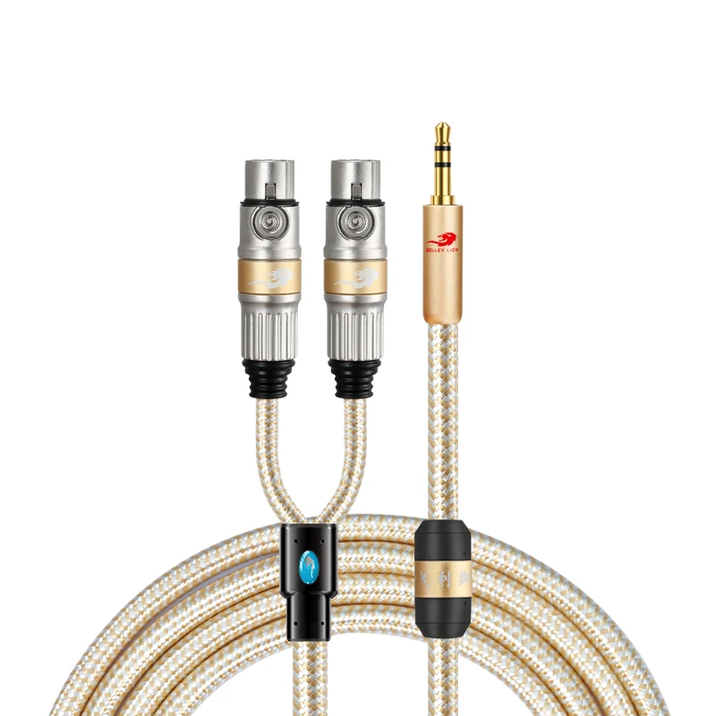 HiFi 1 8 Mini Jack 3 5mm to Dual XLR 3 Pin Female Audio Cable for Mixing Console Amp Headphone PC 3 5 to 2 XLR 1M 2M 3M 5M 8M