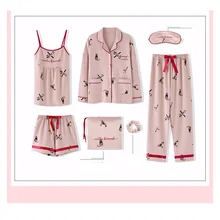 Комплекты с платьем, Женский Осенний халат, милые сексуальные шорты на бретельках, хлопковые брюки с длинными рукавами, домашний костюм, одежда для сна для женщин