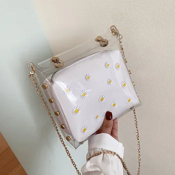 

Spring and summer transparent jelly small bag female 2020 new fashion wild shoulder bag foreign chain crossbody bag