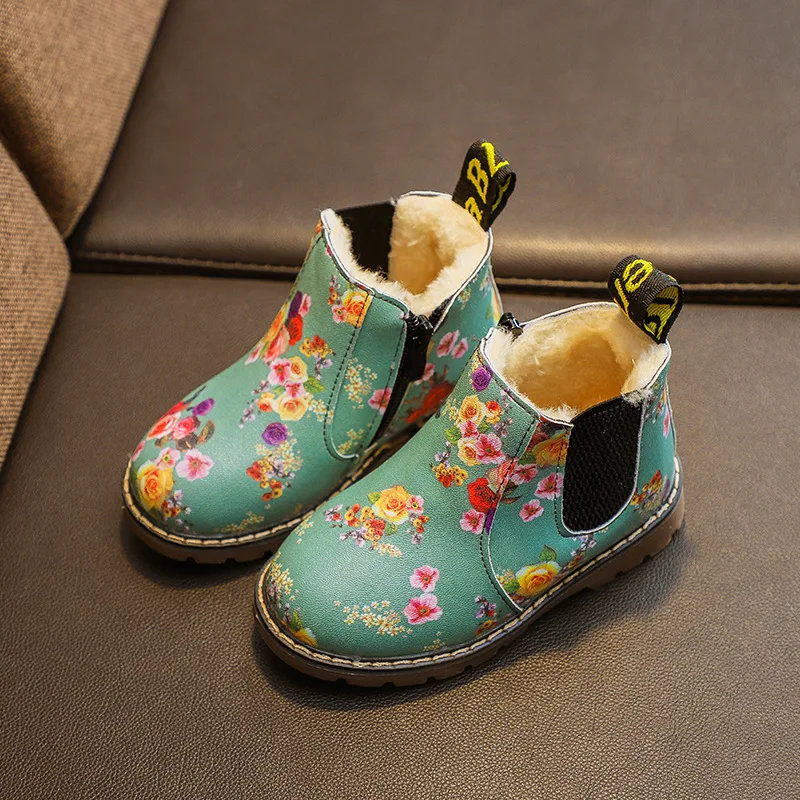 Детские модные ботинки; зимняя русская детская обувь; резиновые сапоги для малышей из искусственной кожи; Botas; водонепроницаемые плюшевые зимние сапоги для мальчиков и девочек - Цвет: gray Q15 cotton