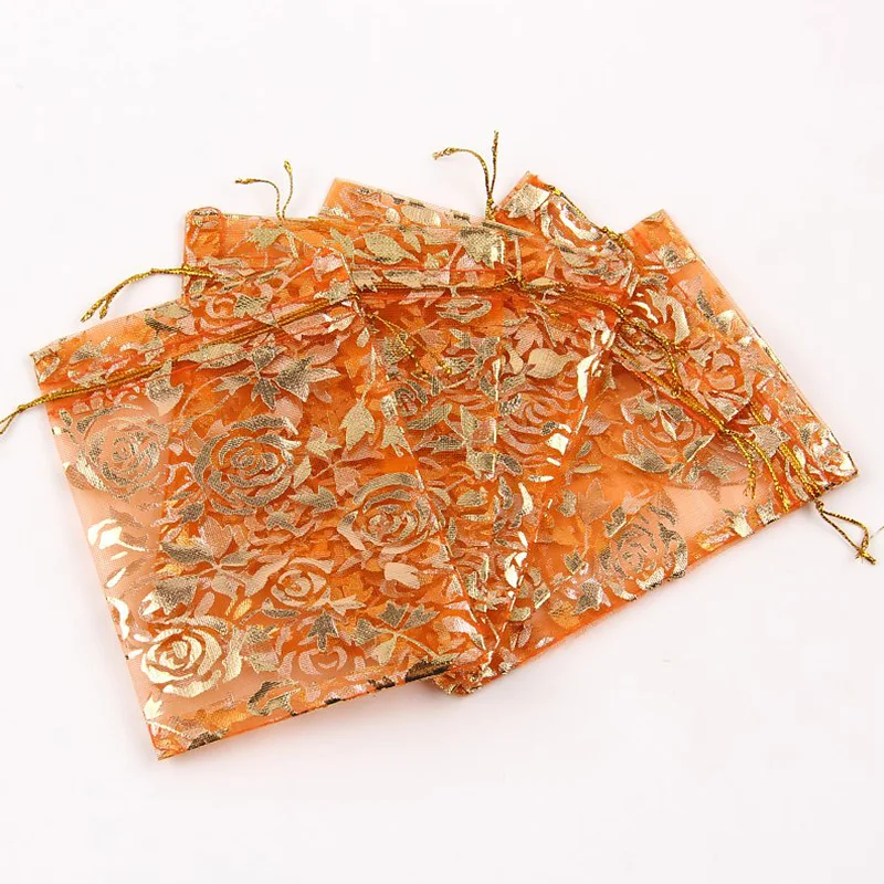 100Pcs Portable Organza Bags For Candy Chocolate Gift Storage Drawstring Pouches Wedding Jewelry Packaging 7*9Cm/9X12Cm | Дом и сад