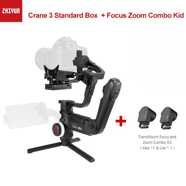 Zhiyun Crane 3 Lab 3 axis Gimbal стабилизатор для Nikon D850 gimbal dslr камеры sony A9 A7R Canon 1DX Mark II 5D 6D gh5 PK Crane 2 - Цвет: add focus zoom combo