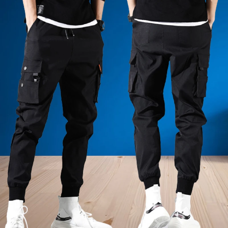 Fashion Military Style Men's Jogging Tactical Pants Sportswear Golf Pants Multi-Pocket Trousers Tied  Pants Premium Quality black cargo joggers