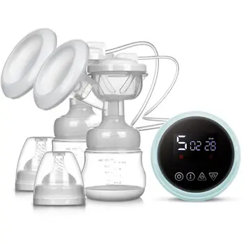 

Electric Double Breast Pump with 2 Milk Bottles Nursing Breastfeeding Assistant New Dropship