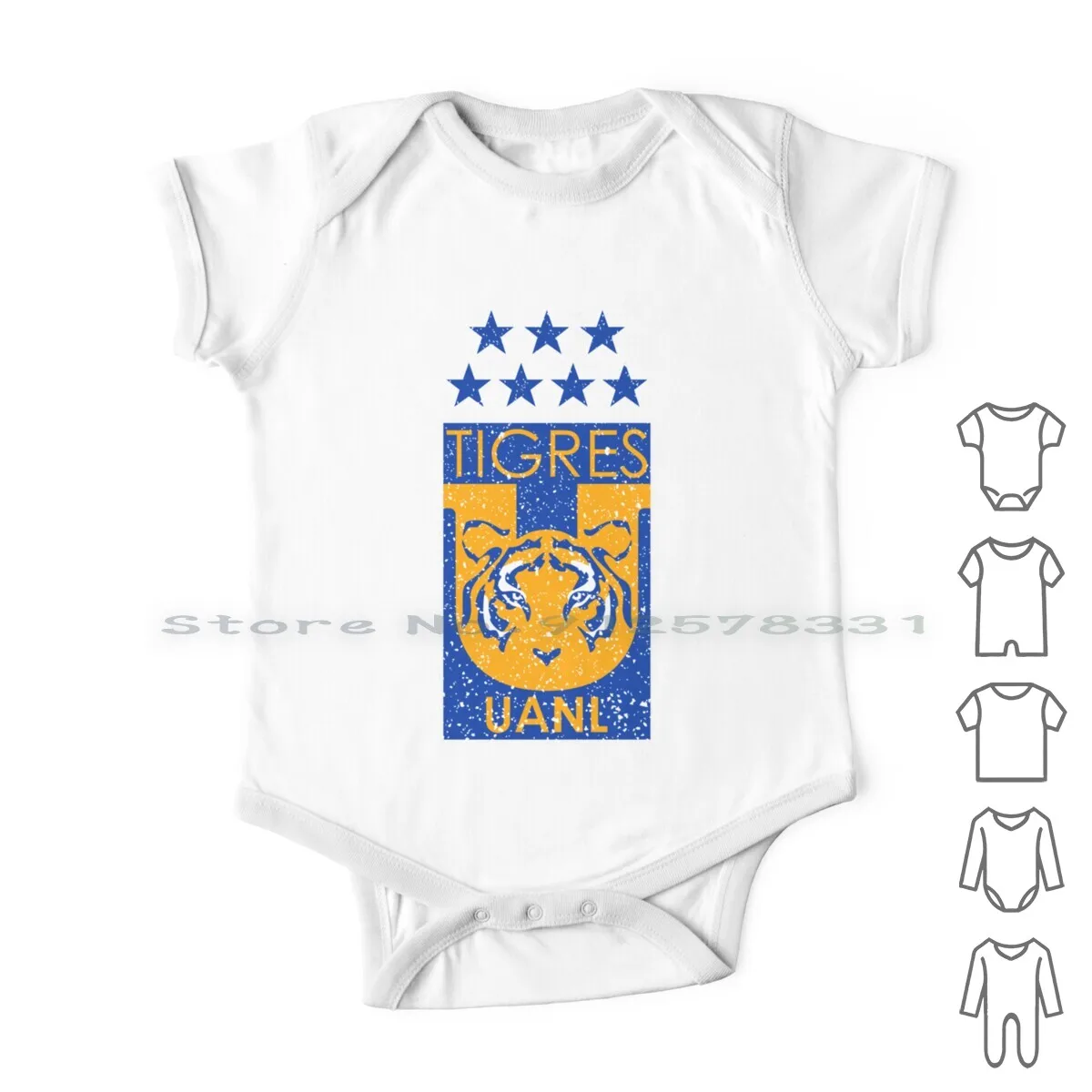 Tigres Uanl, Effetto Invecchiato, Regalo Di Calcio Vestiti Per Neonati Pagliaccetti Tute Di Cotone Tigres Squadra Di Calcio Messicana
