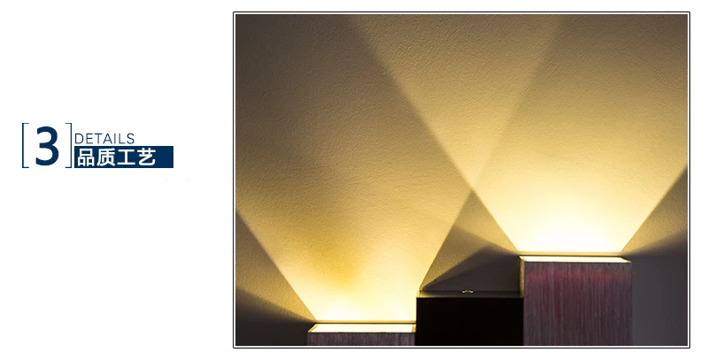 20 шт. 3 Вт* 2 квадратные светодиодные лампы Настенный смонтированный Бра Открытый садовый свет украшение для столовой прихожей для караоке бара отеля AC85-265V
