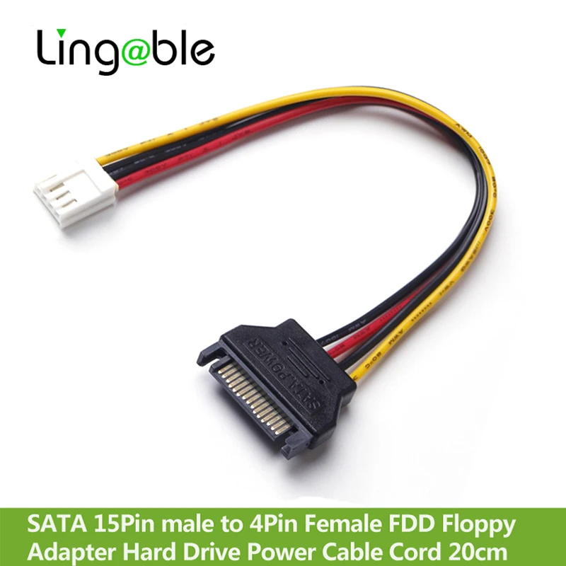 Кабель-преобразователь питания Lingable SATA последовательный адаптер ATA 15pin папа-4pin