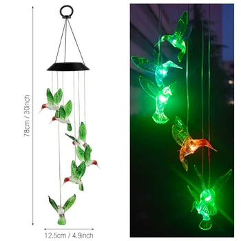 

1pcs Solar Wind Chime Lamp Wind Turn Lamp Color Changing LED Garden Hanging Lamp Lighting For Home Garden Decoration Hot Sale