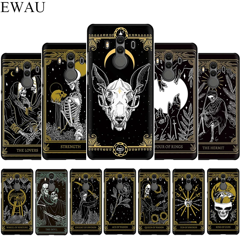 

EWAU Death Tarot Silicone phone case for Huawei Y5 Y6 Y7 Y9 Prime Mate 10 20 30 Lite Pro Nova 2i 2 Lite 3 3i 4 5i