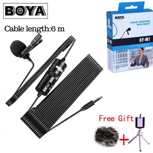 Billig Boya By m1 BY M1DM Lav Lavalier microfone Omnidirektionale Kondensator Mikrofon 3,5mm Mic für Canon iPhone DSLR Audio Recorder