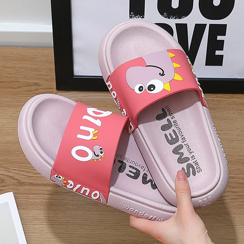 cute house slippers	 Summer Slides Cartoon Women Men Slippers Cute Animal Dinosaur Home Slip on Beach Sandals Bothroom Shoes Bathroom Flip Flops house slippers for women House Slippers