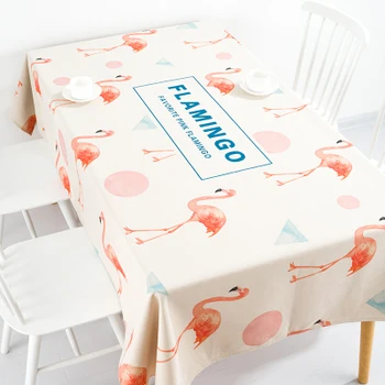 

Holiday flamingo table cloth linen tablecloth cover towel thick antependium party home banquet outdoor decoration desk round