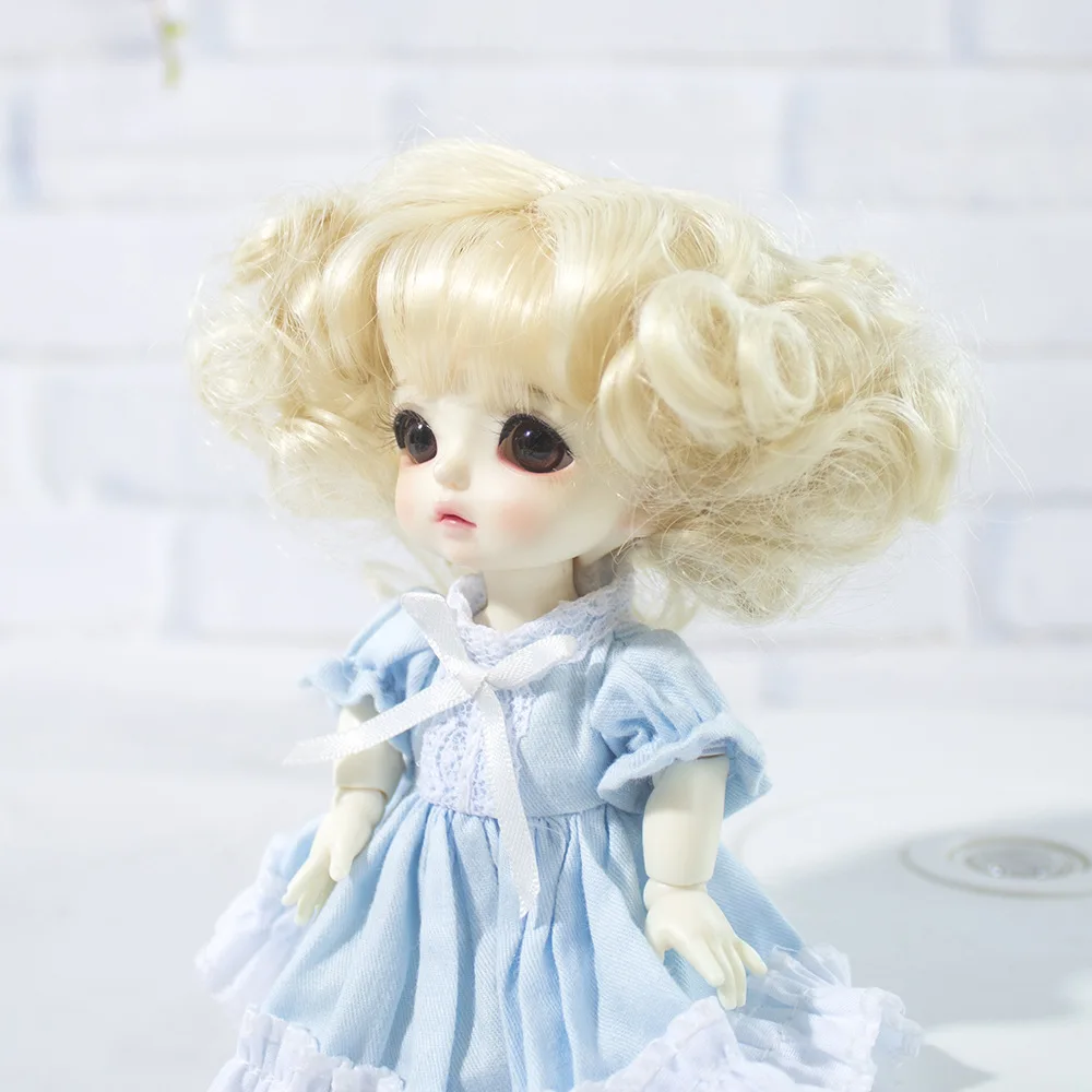 Bjd SD кукольный парик 1/8 светло-Золотые горячие милые высокотемпературные волосы набор 5-6 дюймов окружность головы ob11 кукла кукольный парик аксессуары