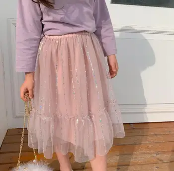 

2020 Spring Sequined Sparkle Mesh Skirts For Girls Baby, Princess Kids Fashion Skirts Wholesale 6 pcs/lot, Free Shipping