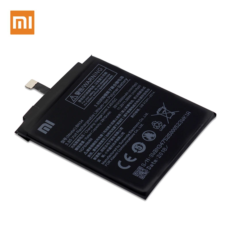 Аккумулятор BN34 для Xiaomi Redmi 5A 2900/3000mAh полная емкость подлинные батареи литий-полимерный Акку+ Инструменты