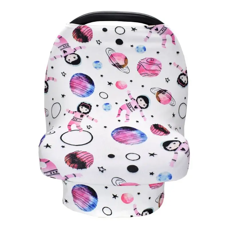 4-in-1 Multi-use Baby Stretchy Cover Car Seat Canopy/Nursing Cover/Shopping Cart Cover/Infinity Scarf Perfect Gift for Baby #905