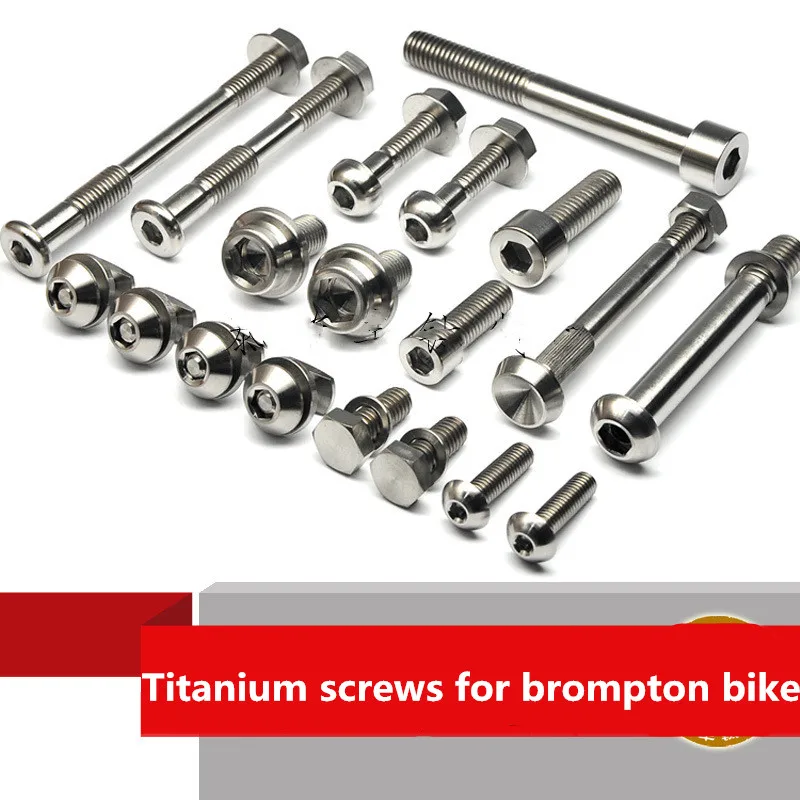 Juego completo tornillos de titanio para bicicleta plegable brompton, tornillos de titanio para suspensión de freno de bicicleta completa, tornillos para vástago AliExpress Deportes y entretenimiento