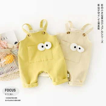 

Baby Bodysuit 2020 Autumn New Korean Version of Newborn Boy and Girl Baby Cute Big Eyes Sling Short Climbing Clothes