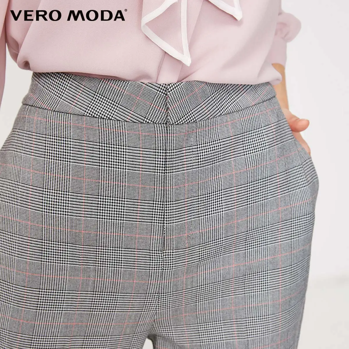 Vero Moda прямые брюки в клетку с завышенной талией в британском стиле, брюки | 319150503
