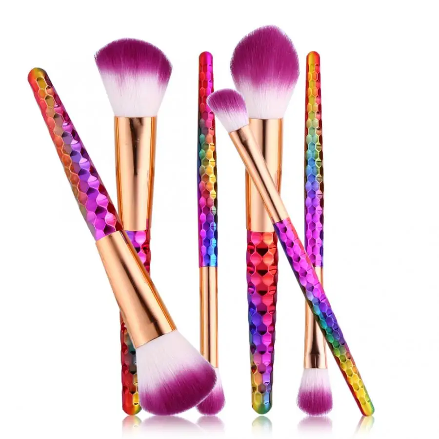 

Clearance Professional 6PCS Colorful Makeup Brush Set Kit Foundation Contour Concealer Blusher Powder Cosmetic Tool