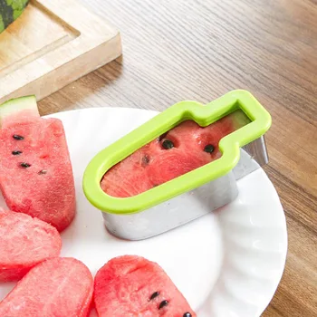 

100pcs Stainless Steel Watermelon Slicer Fruit Melon Cutter Knife Fast Ice Cream Mold Cutting Tools Kitchen Gadgets