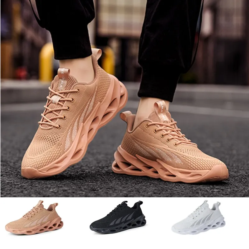 

Men's Running Sneakers Outdoor Comfortable Sports Shoes Breathable Mesh Lace-up Walking Shoes Solid Color