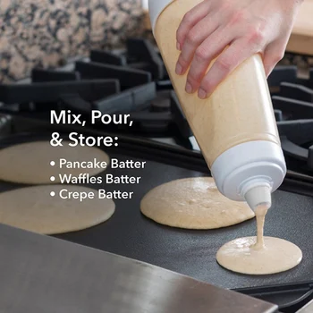 

Hand Batter Dispenser Batter Mixer Bottle Cupcake Pancake Crepe Batter Dispenser Waffles Batter Shaker Bottle Baking Cookie Tool