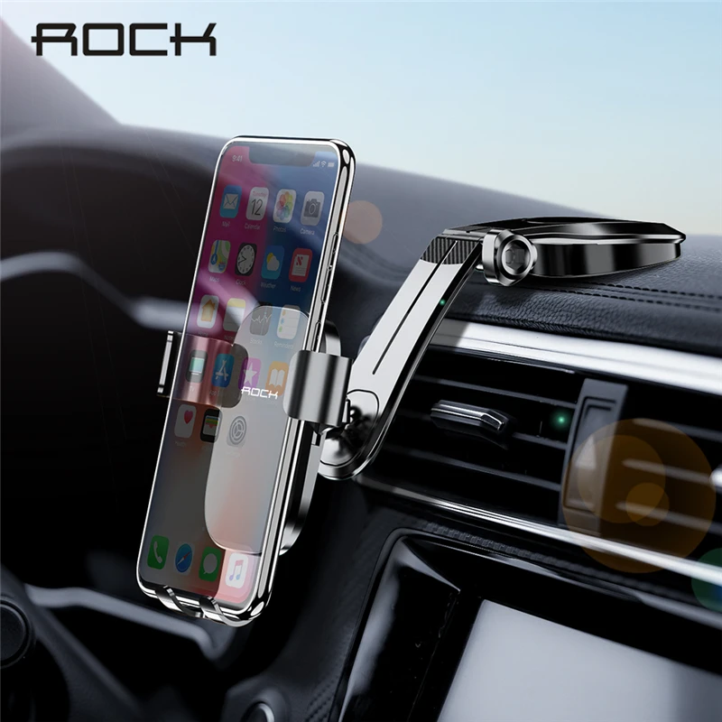 Автомобильный держатель для телефона ROCK Mirror Gravity для iPhone 11 X XS samsung huawei Dashboard Air Vent Paste, универсальная подставка для мобильного телефона