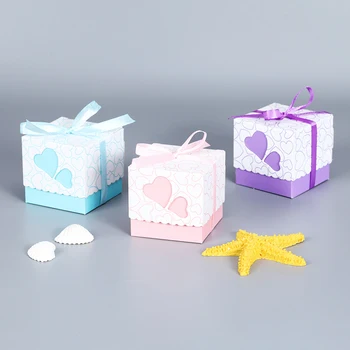

10pcs Creative Square Travel Candy Boxes Pillow Style Kraft Paper Box DIY Handmade Gift Bag Wedding Festival Party Supply
