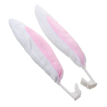 

Hot Auto Christmas Decoration Pink Rabbit Ears with Nose Ornament Toys Car Decor Cover Sticker For Children Kids Gift