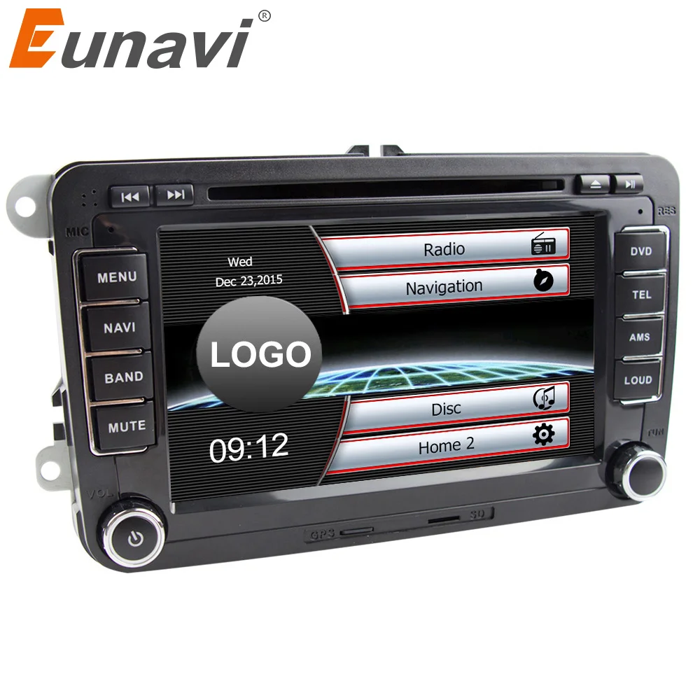 Eunavi 2 din 7'' car radio dvd player gps navigation for GOLF 6 new polo New Bora JETTA PASSAT B6 SKODA with map bluetooth |