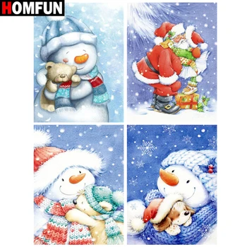 

HOMFUN Full Drill Diamond Painting "Cartoon snowman landscape"DIY Picture Of Rhinestone 5D Diamond Embroidery Cross Stitch Decor