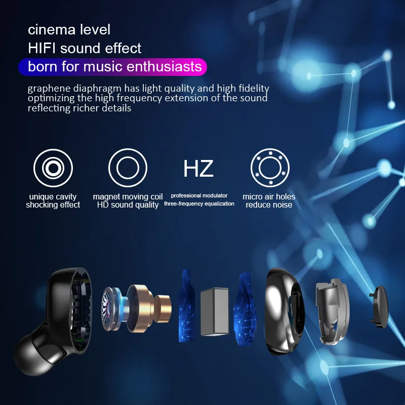 3500mah Wireless Bluetooth Earphone Headphones Sport Gaming Headset Noise Earbuds with Mic for iPhone Xiaomi Charge Box
