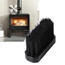 1pc Fireplace Brush Wooden Handle Round Shape Brush Head Fireplace Fire Hearth Fireside Brush Fireplace Maintenance Tools