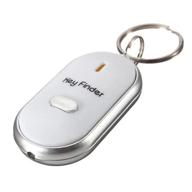 LED Key Finder Locator Find Lost Keys Chain Keychain Whistle Sound Control Locator Keychain Accessories H-best white