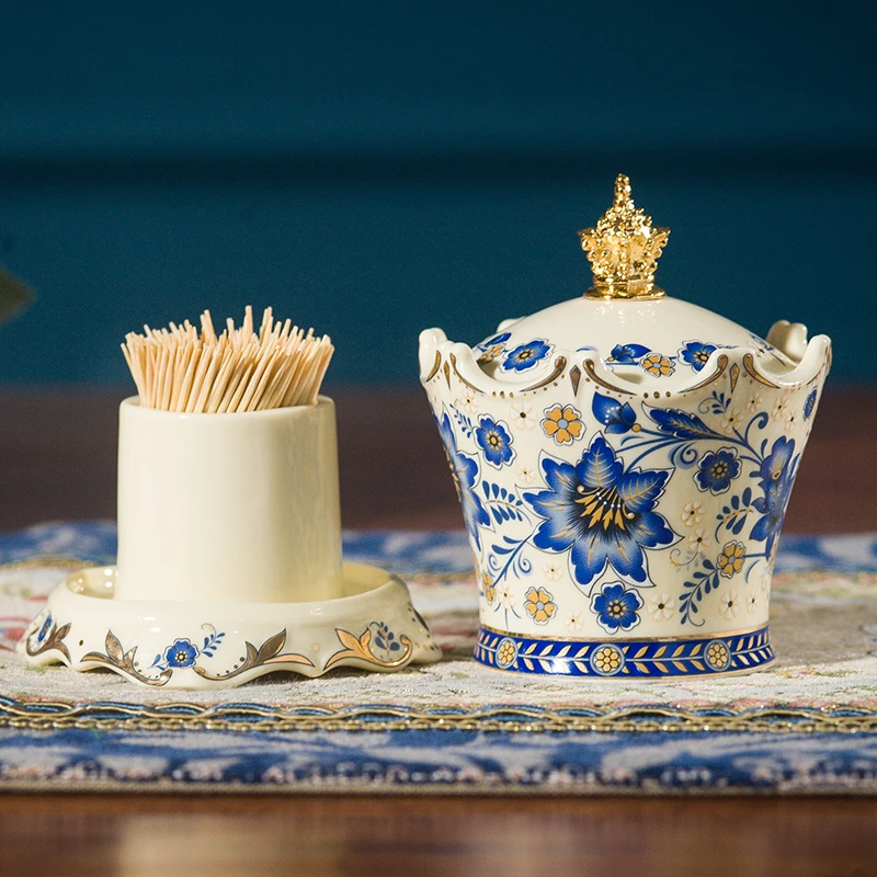 

Контейнер для зубочисток класса люкс Керамика зубочистка коробка креативный Европейский Эмаль зубочистка держатель для дома, отеля, Применение