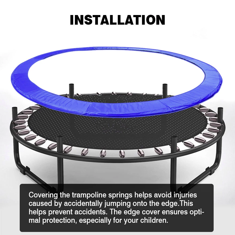 Trampoline Edge Cover,6ft 10ft,12ft Trampoline Surround Pad UV Resistant Round Spring Cover Mat Padding Trampoline Replacement Pad,3 Layer Shock Absorbent Surround Spring Cover for Outdoor Waterproof 