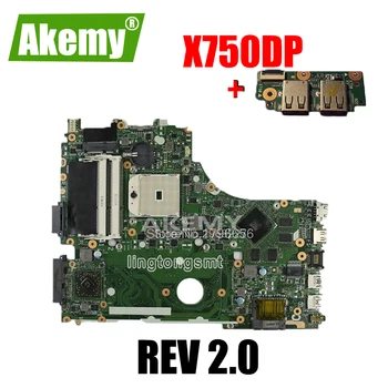 

send board+X550DP Motherboard rev2.0 For Asus X750DP K550D X550D X550DP Laptop motherboard X550DP Mainboard X550DP Motherboard