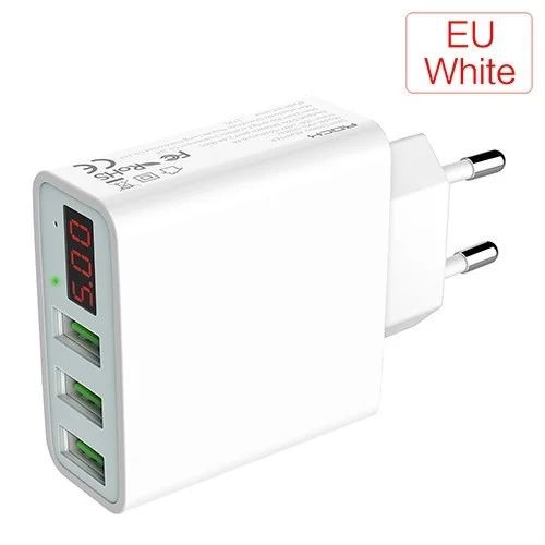 3 порта USB телефон зарядное устройство светодиодный дисплей ЕС/США штекер умный USB быстрая зарядка для мобильного Сетевое зарядное устройство для Iphone для iPhone samsung Xiaomi