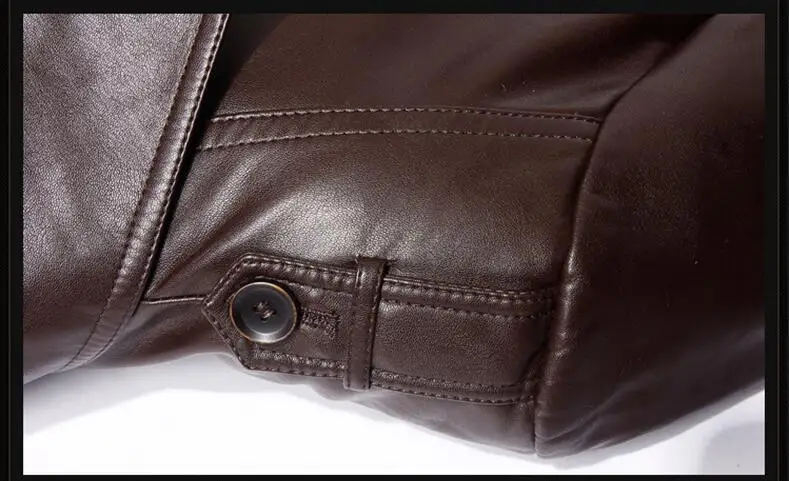 Мужская Экологичная кожаная ветровка среднего возраста с отворотом, Высококачественная куртка из искусственной кожи, мужская куртка средней длины с мехом
