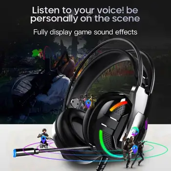 

Head-mounted Computer Notebook Gaming Headset With Mic 4D Sound Luminous Portable Audio Video Noise Reduction Headphones