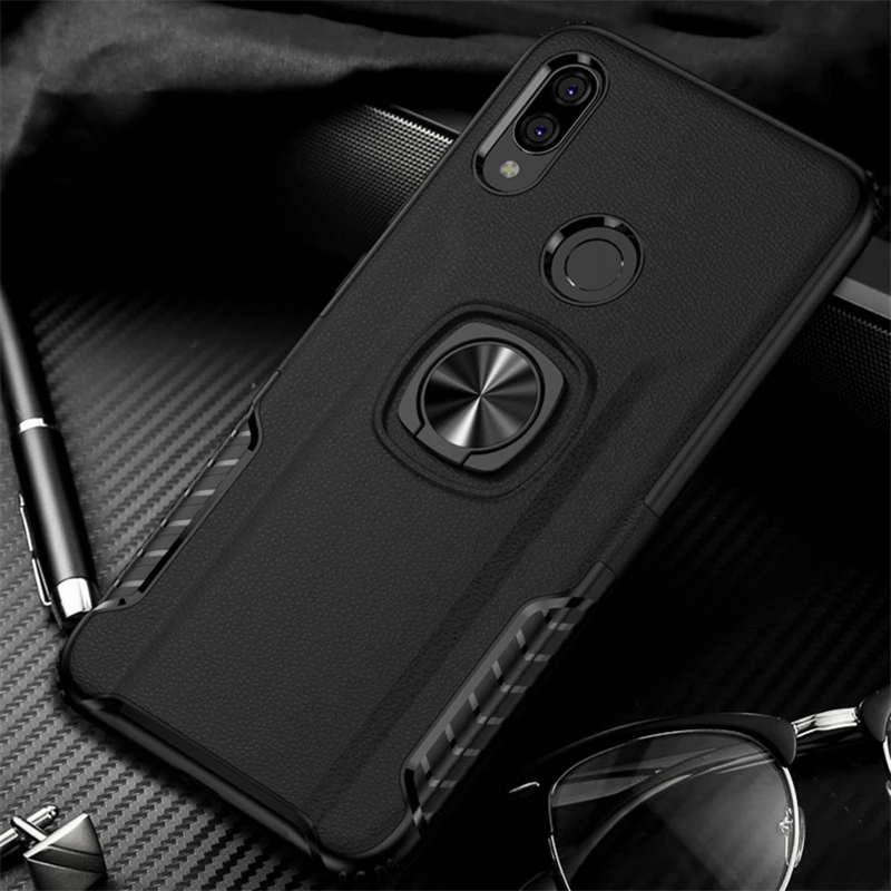 Противоударный защитный чехол для Xiaomi Redmi Note 7 Pro 4 X 4X Note 6 5 Pro, Гибридный Металлический Чехол-подставка с кольцом для Redmi Note7 Pro, чехол s