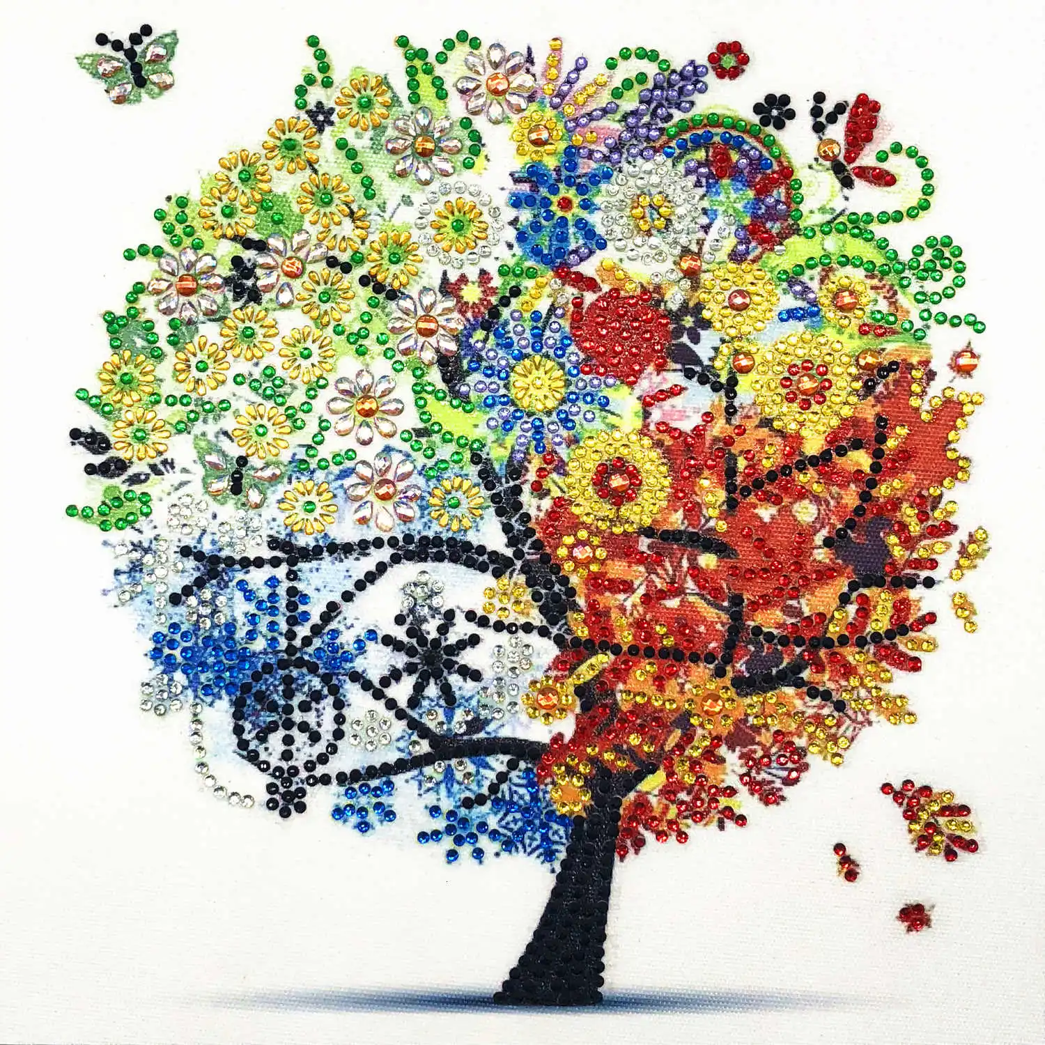 AZQSD алмазная живопись мозаика дерево особой формы ручной работы подарок картина стразы цветок дрель домашний декор 24x24 см - Цвет: R8203