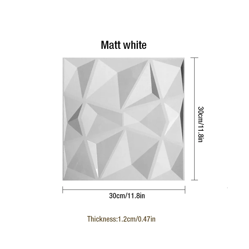Matte white 6 шт./лот, 30x30 см, 3D настенная панель, 3D наклейки на стену, рельефная художественная настенная панель, наклейки для гостиной, кухни, спальни, домашний декор, вечерние наклейки на заднюю панель - Цвет: Matte white
