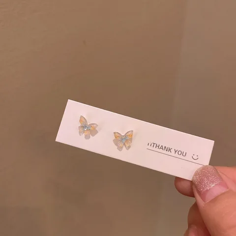 Fairy Stereo Butterfly Stud Earrings Set Combination Small Simple Design Online Celebrity Hypoallergenic INS Earrings
