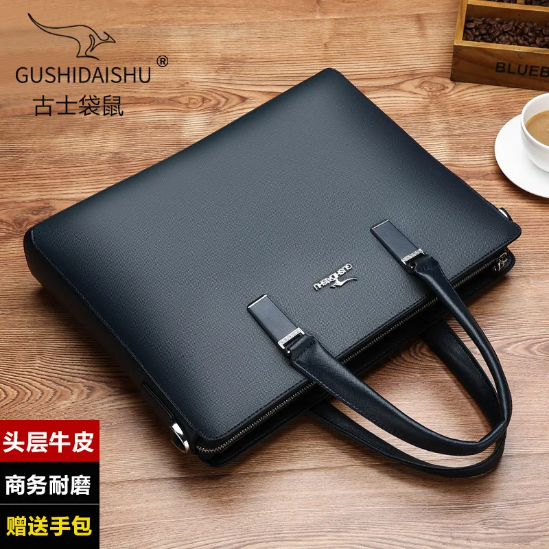 

Gu shi Daishu Men's Bag Genuine Leather Business Men Bag Cowhide Leather Briefcase Handbag Computer Bag Single-shoulder Bag Men'